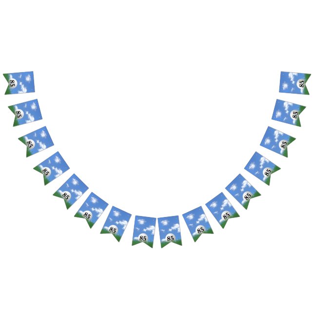 Golf Ball for 85th birthday Bunting Flags (All)