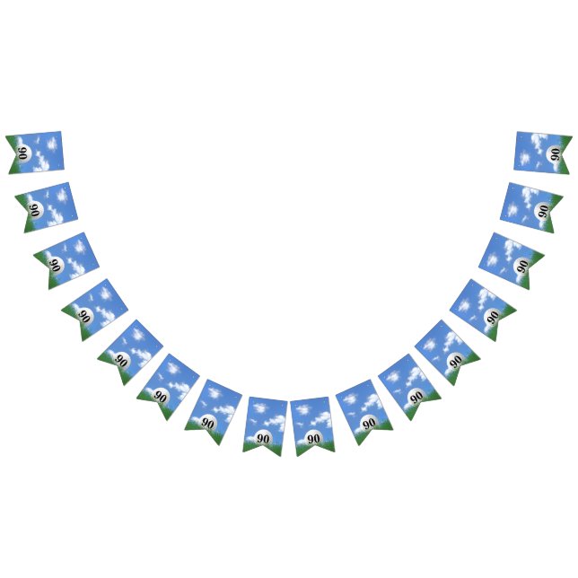 Golf Ball for 90th birthday Bunting Flags (All)