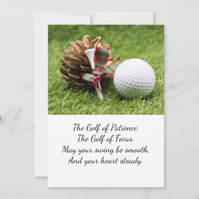Golf ball for Christmas  Holiday Card (Front)