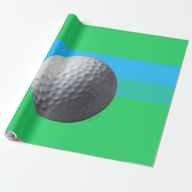 Golf Ball glossy wrapping paper large (Unrolled)