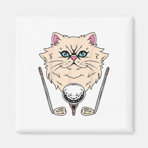 Golf Ball Golfing Golf Club Golfer Persian Cat Magnet
