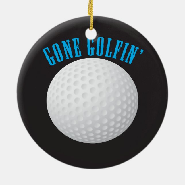 Golf Ball ⛳🎁 Gone Golfing Golfer Ceramic Tree Decoration (Back)