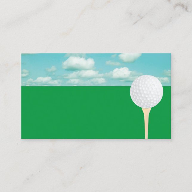 golf ball green and blue golfing double sided business card (Front)