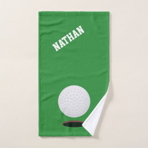 Golf Ball Green Golf Hand Towel