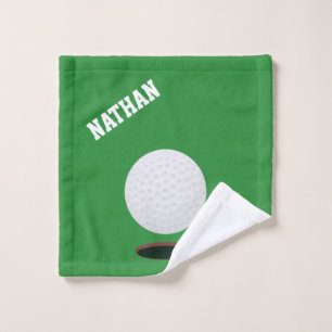Golf Ball Green Golf Wash Cloth
