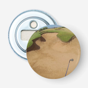 Golf Ball In Bunker, Magnetic Bottle Opener. Bottle Opener