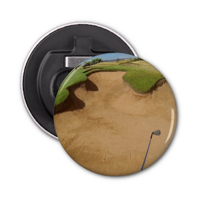Golf Ball In Bunker, Magnetic Bottle Opener. Bottle Opener (Front)