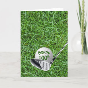 Golf Ball In Grass 100th Birthday Card
