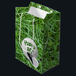 Golf Ball In Grass 16th Birthday  Medium Gift Bag<br><div class="desc">Golf ball on green grass with golf club for 16th birthday.</div>