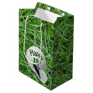 Golf Ball In Grass 18th Birthday  Medium Gift Bag