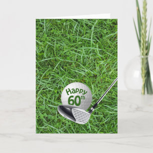 Golf Ball In Grass 60th Birthday Card