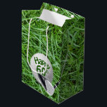 Golf Ball In Grass 60th Birthday  Medium Gift Bag<br><div class="desc">Golf ball on green grass with golf club for 60th birthday.</div>