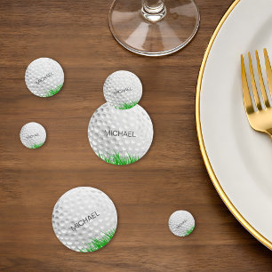 Golf Ball in Grass Confetti