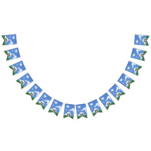 golf ball in grass for 21st birthday bunting flags