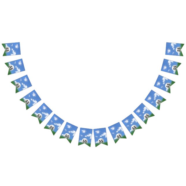 golf ball in grass for 55th birthday bunting flags (All)