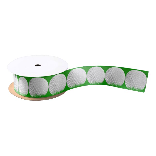 Golf Ball in Grass Satin Ribbon (Spool)