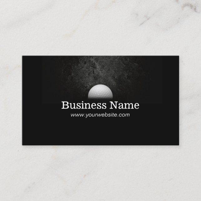 Golf Ball in the Dark Modern Golf Instructor Business Card (Front)