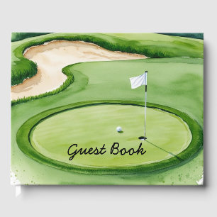 Golf ball is on putting green  guest book
