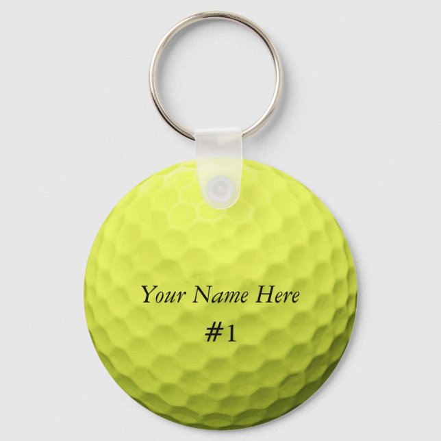 Golf Ball Keychain Customise it with YOUR NAME (Front)