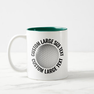 Golf Ball & Large Text HUNTER GREEN 11oz Custom Two-Tone Coffee Mug