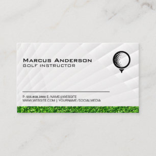 Golf Ball Logo   Grass Business Card
