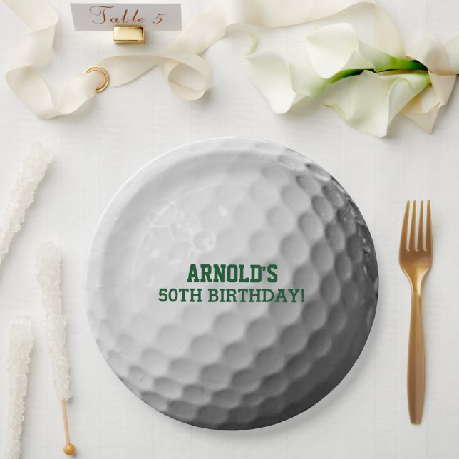 Golf Ball Look Personalized Paper Plate (Wedding)