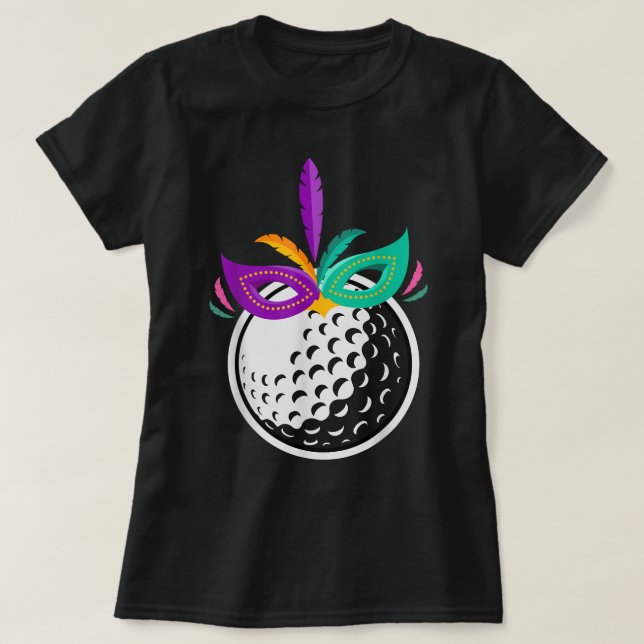 Golf Ball Mardi Gras - NOLA Mardi Gras Golfer Golf T-Shirt (Design Front)