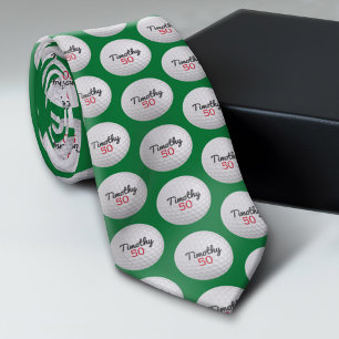 Golf Ball Monogram - Add Name and Number Tie