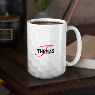 Golf Ball Monogram Personalised Two-Tone Coffee Mug