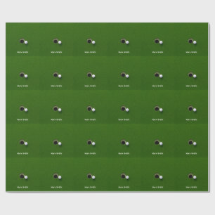 Golf Ball Next to Hole on Green Grass Golf Course Wrapping Paper