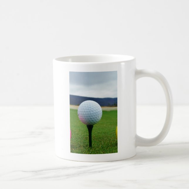 Golf Ball on a mountain golf course Coffee Mug (Right)