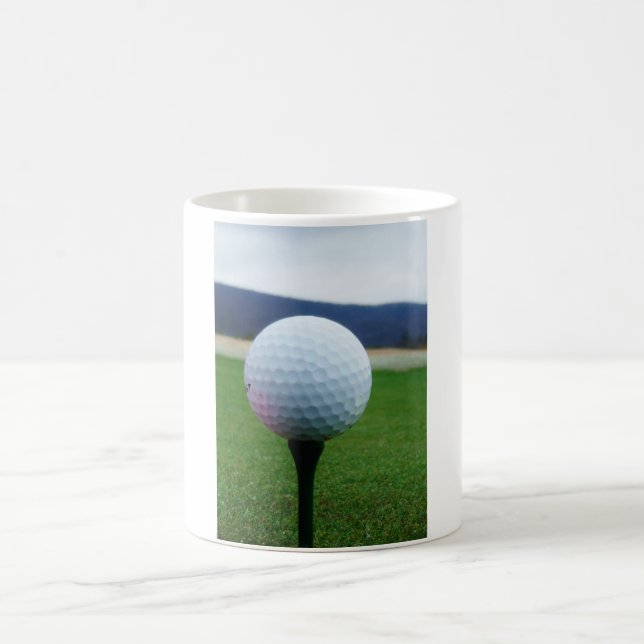 Golf Ball on a mountain golf course Coffee Mug (Center)