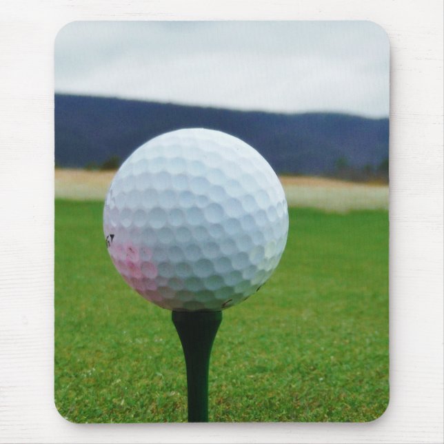 Golf Ball on a mountain golf course Mouse Mat (Front)