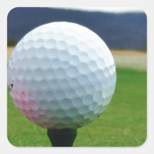 Golf Ball on a mountain golf course Square Sticker