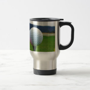Golf Ball on a mountain golf course Travel Mug