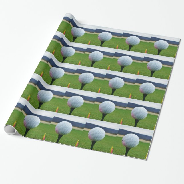 Golf Ball on a mountain golf course Wrapping Paper (Unrolled)