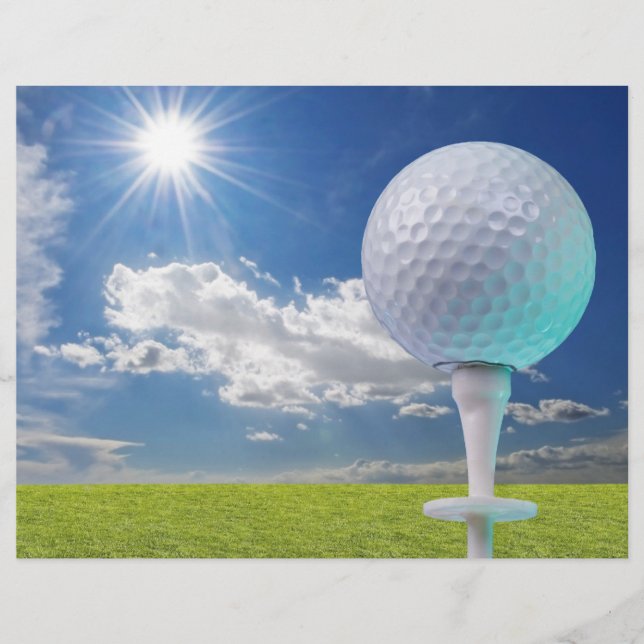golf ball on a tee with grass (Front)