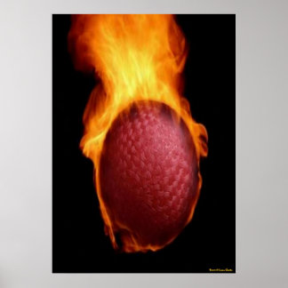 Golf Ball On Fire Print