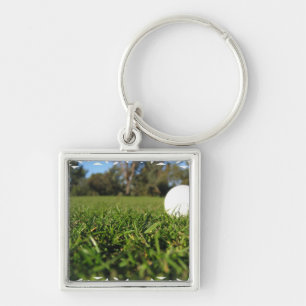 Golf Ball on Golf Course Keychain