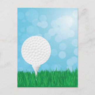 golf ball on grass postcard