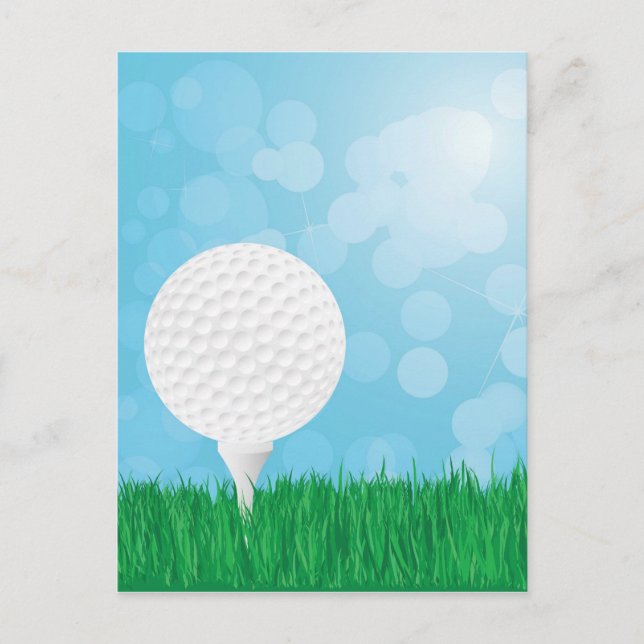 golf ball on grass postcard (Front)