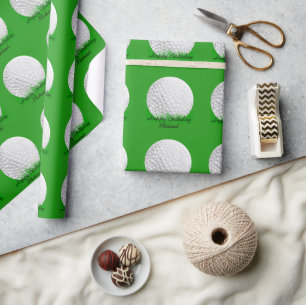 Golf Ball on Grass Wrapping Paper