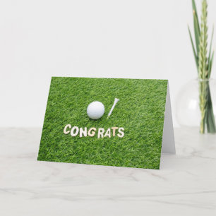Golf ball on green  Congrats Congratulations  Card