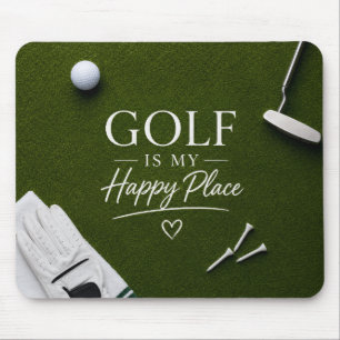 Golf ball  on green course mouse mat