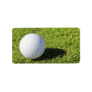 Golf Ball On Green Grass Course - Customised Label
