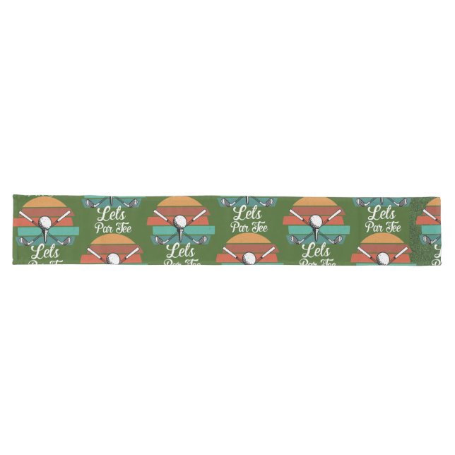 Golf ball on Green Grass LET PAR TEE for Party  Long Table Runner (Horizontal)