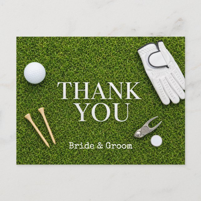 Golf ball on green grass postcard (Front)
