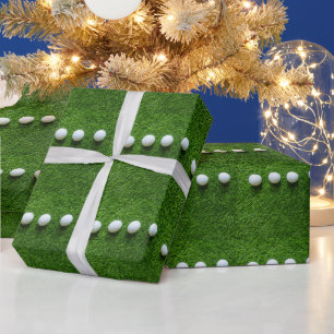Golf Ball on Green Grass Wrapping Paper