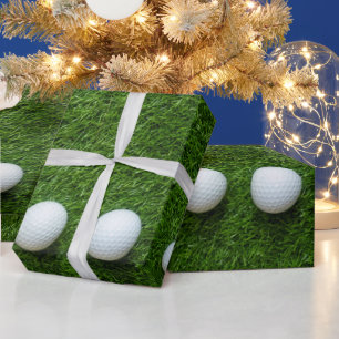 Golf Ball on Green Grass Wrapping Paper