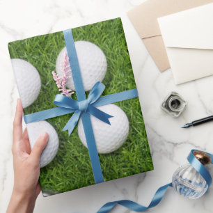 Golf Ball on Green Grass Wrapping Paper